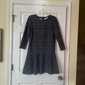 Black Dress with Off-White Patterned Design